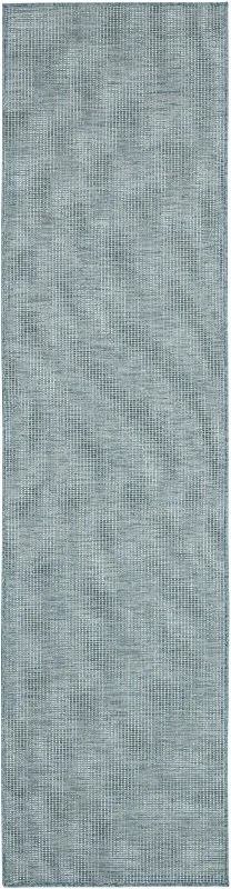 8' Power Loom Runner Rug - Aqua