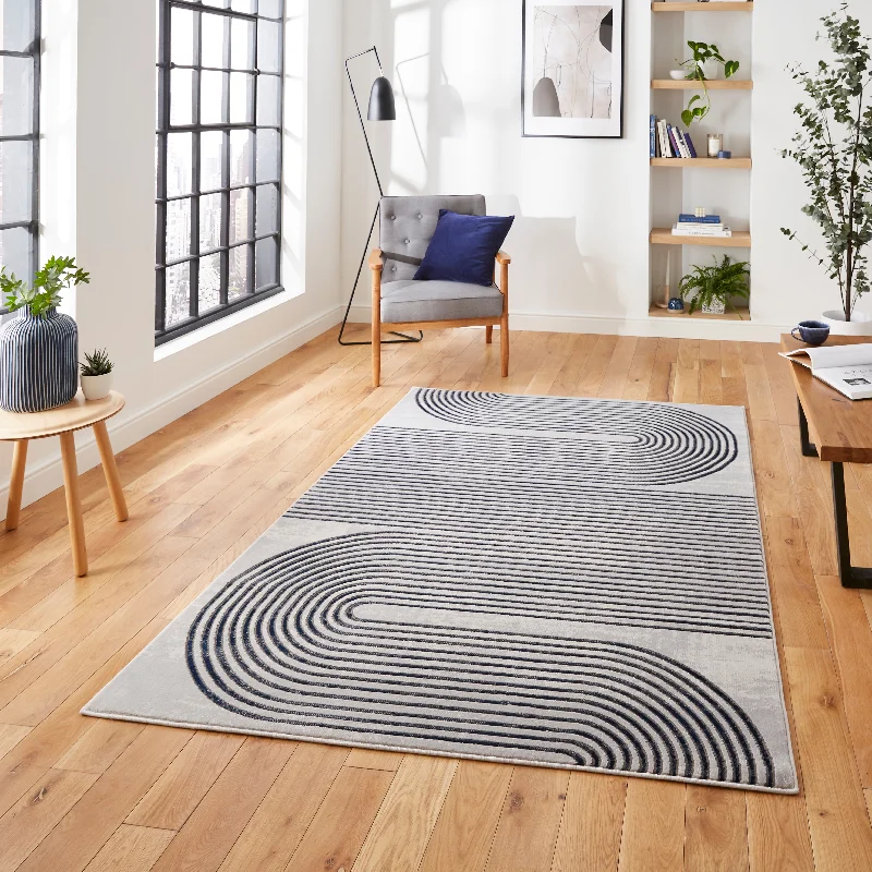 Apollo 2683 Grey & Navy Rug