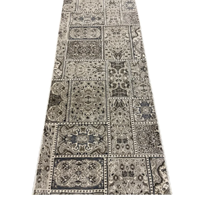 Area Rug Runner Metro Beige, Black and Brown