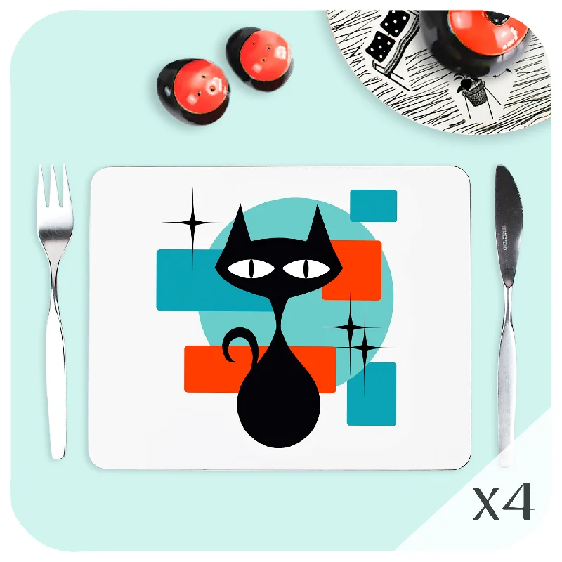 Atomic Cat Placemats, Set of 4