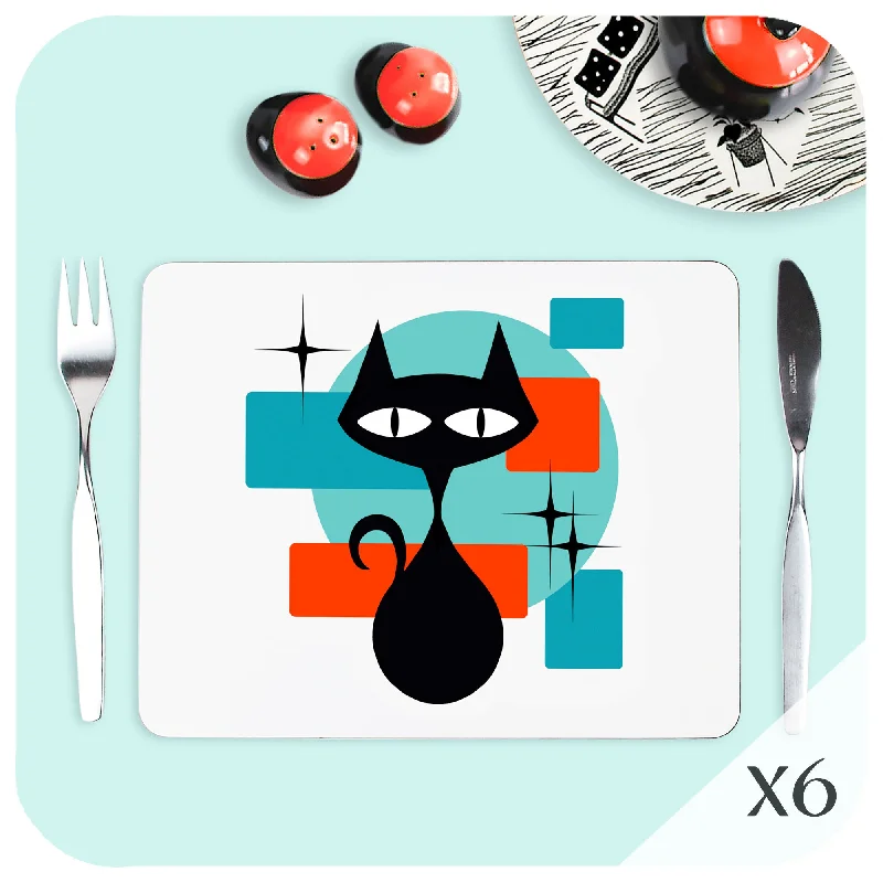 Atomic Cat Placemats, set of 6