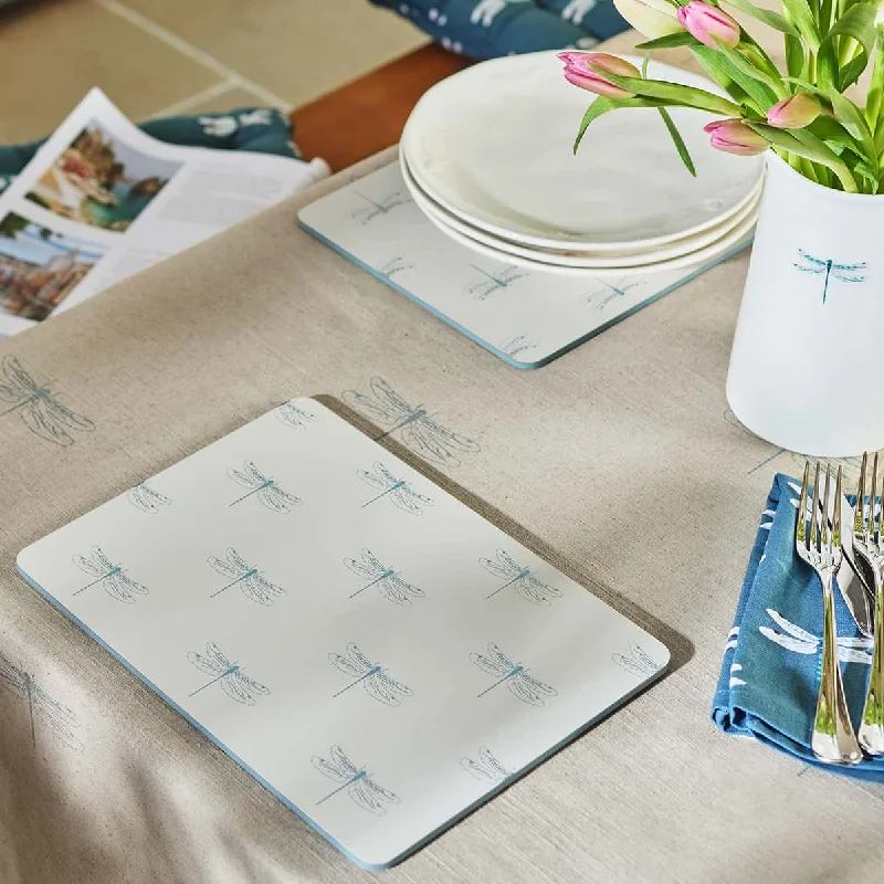 Dragonfly White Placemats (Set of 4)