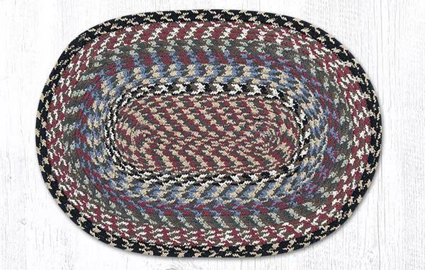 Earth Rugs C-43 Burgundy/Blue/Gray Oval Placemat 13``x19``