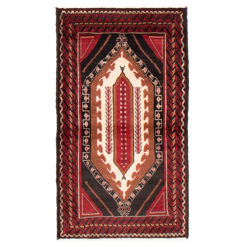 ECARPETGALLERY Hand-knotted Royal Baluch Red Wool Rug - 3'3 x 6'0