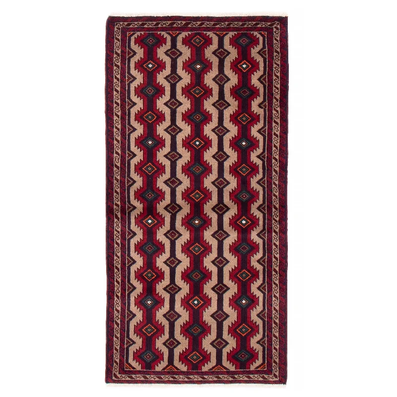 ECARPETGALLERY Hand-knotted Royal Baluch Tan Wool Rug - 3'2 x 6'3