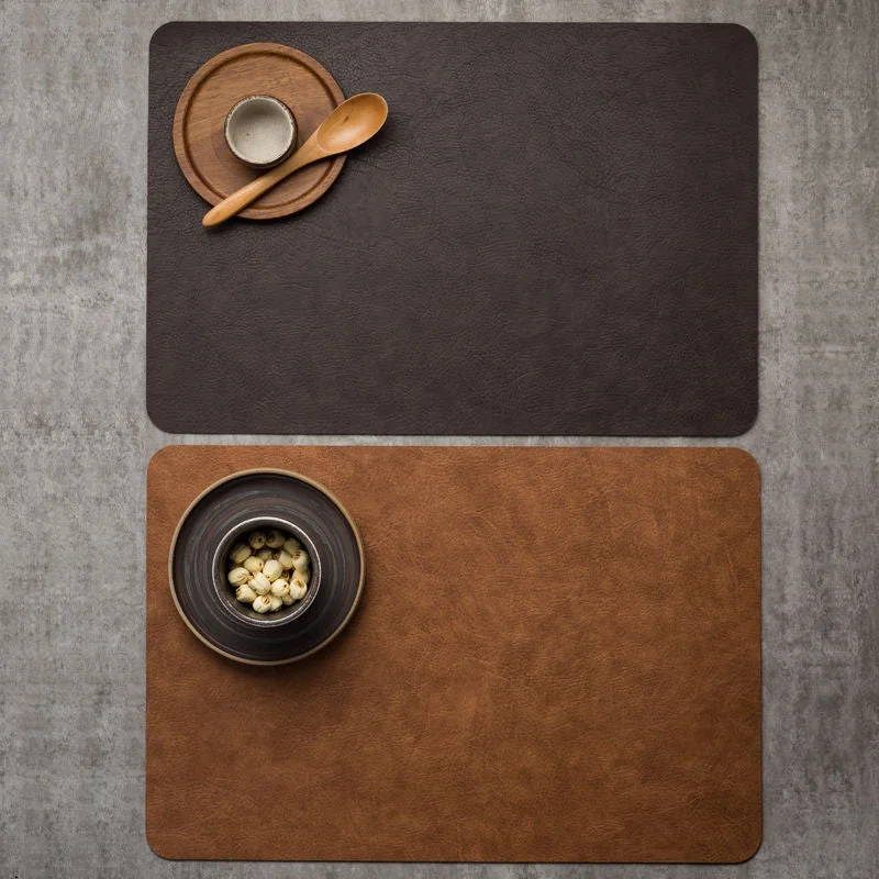 Luxury Solid-Leather Heat-Insulated Water-Oil-Proof Placemats