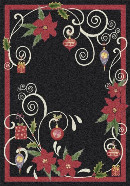 Poinsettia Scroll-Ebony