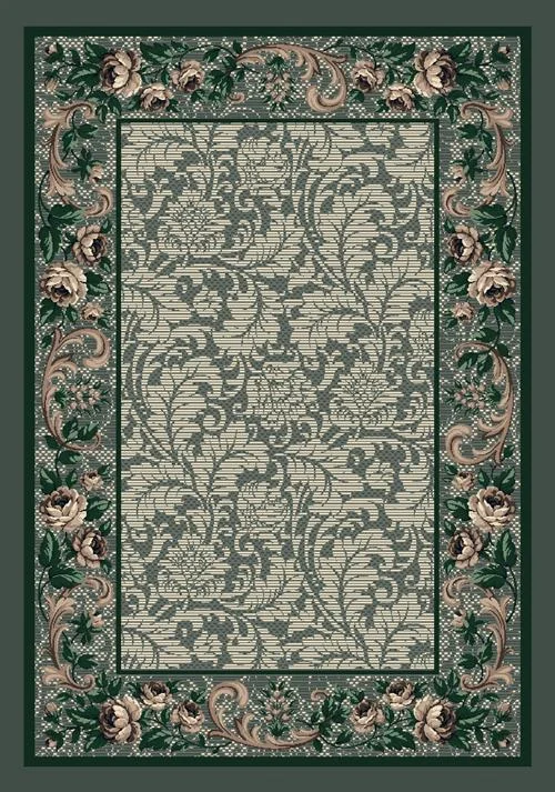 Rose Damask Rug-06700 Aqua