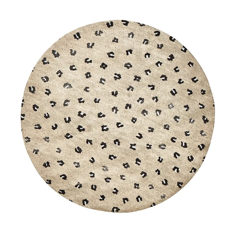 Candice Round Leopard Animal Print Rug