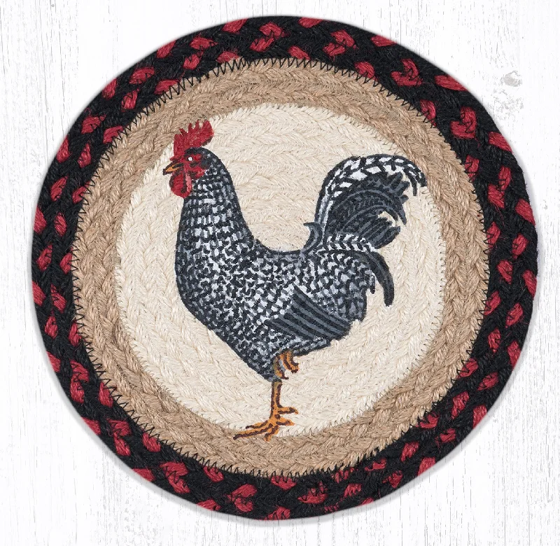 MSPR-602 Black White Rooster Trivet