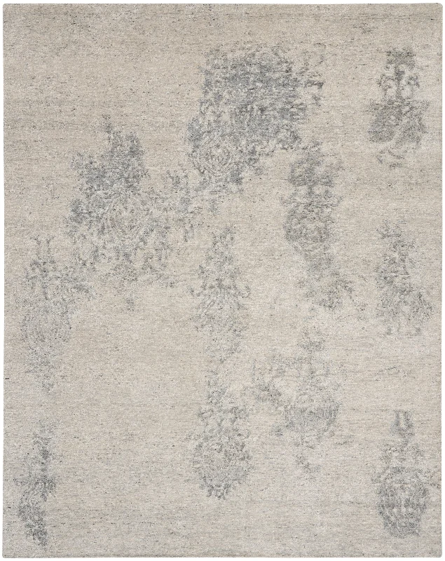 Nourison Silk Shadows SHA14 Ivory/Silver Area Rug