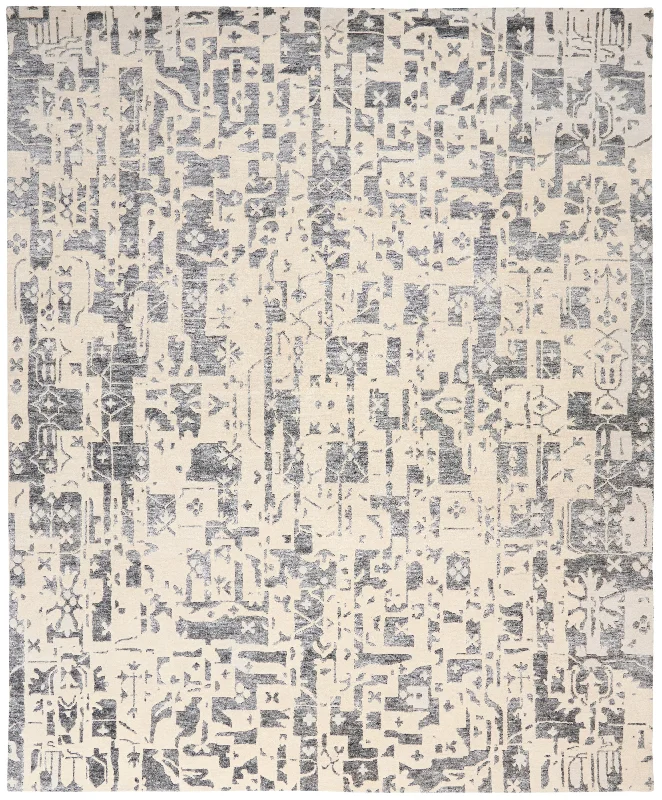 Nourison Silk Shadows SHA19 Ivory/Grey Area Rug