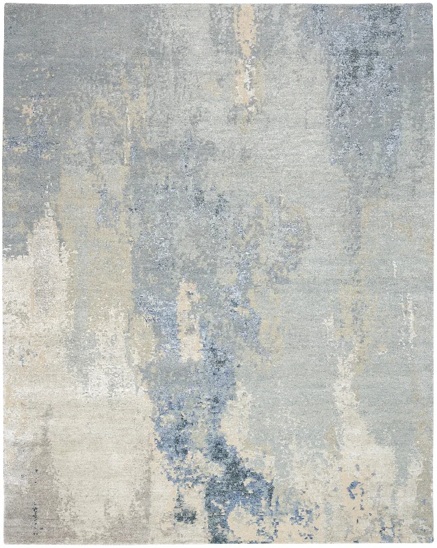 Nourison Silk Shadows SHA21 Blue/Sky Area Rug