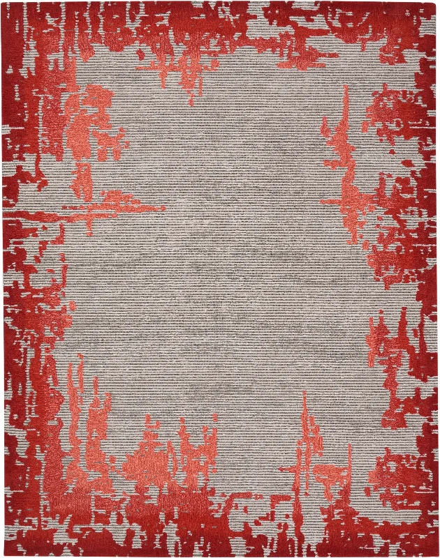 Nourison Symmetry SMM02 Beige/Red Area Rug