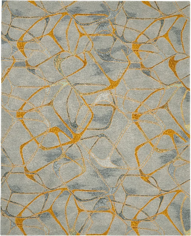 Nourison Symmetry SMM05 Grey/Yellow Area Rug