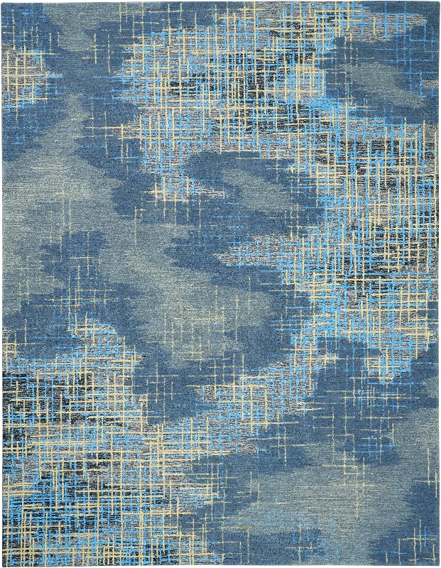 Nourison Symmetry SMM08 Blue/Beige Area Rug