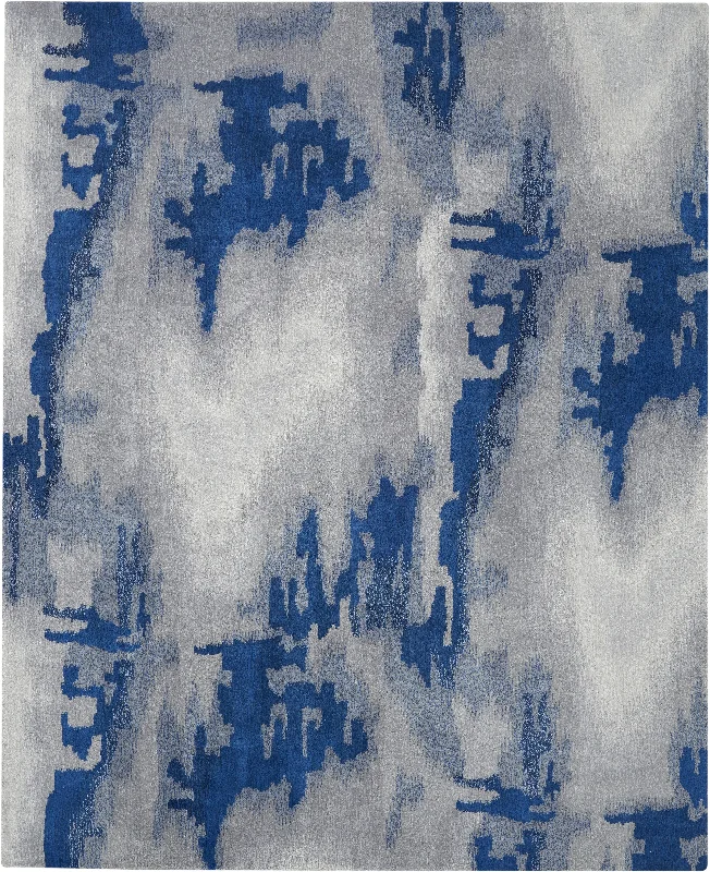 Nourison Symmetry SMM10 Grey/Blue Area Rug