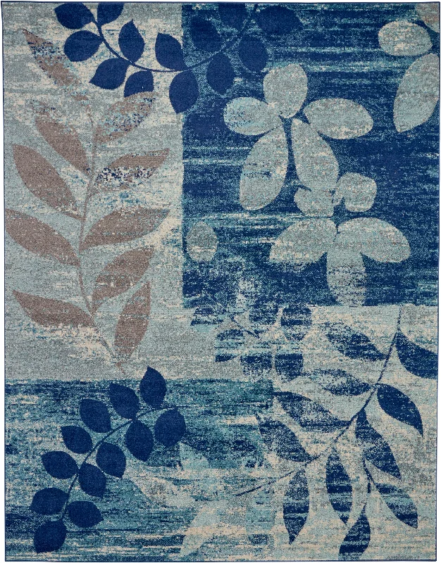 Nourison Tranquil TRA01 Navy/Light Blue Area Rug