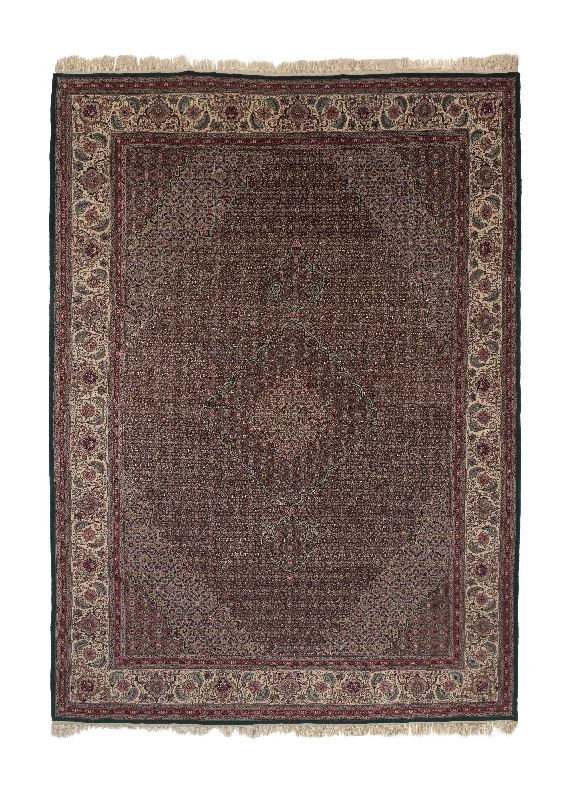 Oriental Rug Indian Handmade Area Traditional 9'0"x11'10" (9x12) Black Red Floral Design #30145