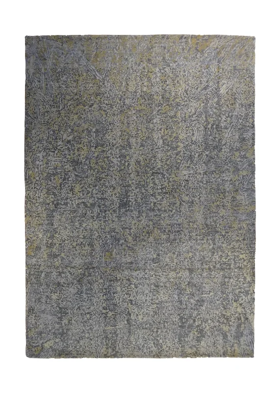 Oriental Rug Indian Handmade Area Modern 5'0"x7'1" (5x7) Gray Abstract Design #A33986