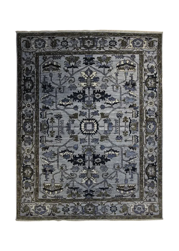 Oriental Rug Pakistani Handmade Area Transitional 4'10"x6'4" (5x6) Gray Blue Ariana Floral Oushak Design #A34032