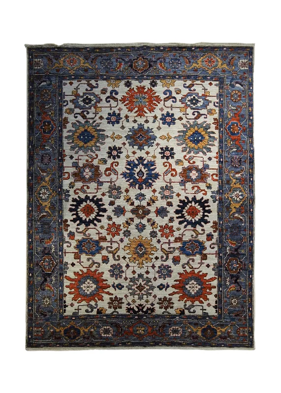 Oriental Rug Pakistani Handmade Area Transitional 5'3"x7'0" (5x7) Blue Gray Ariana Floral Oushak Design #A34034