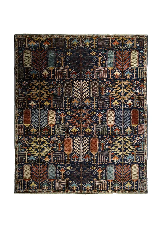 Oriental Rug Pakistani Handmade Area Transitional 8'0"x9'11" (8x10) Blue Ariana Tree of Life Bakhshayesh Design #A34117