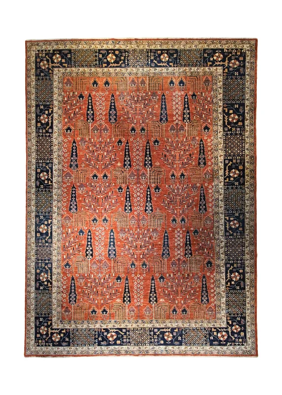 Oriental Rug Pakistani Handmade Area Tribal 9'8"x13'5" (10x13) Red Ariana Tree of Life Design #A33974