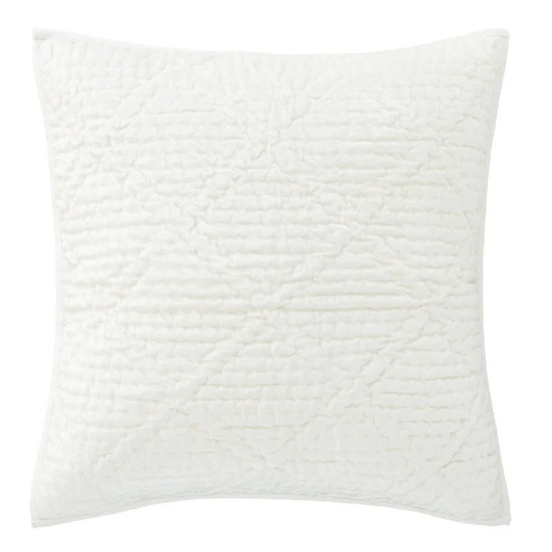 Parisienne Velvet Dove White Quilted Sham