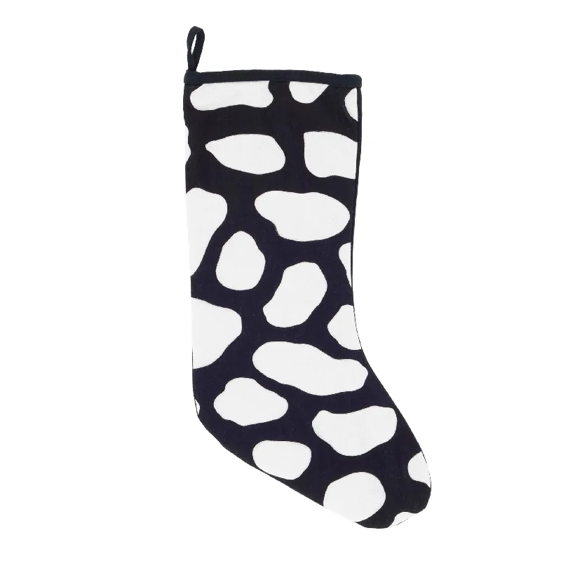 Pebbles Quilted Black Stocking