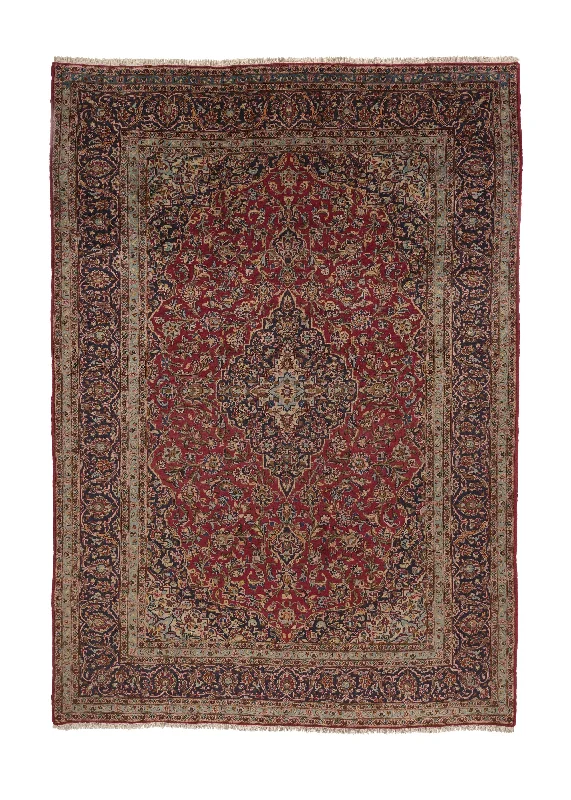 Persian Rug Ardakan Handmade Area Traditional 8'2"x12'8" (8x13) Red Blue Toranj Mehrab Floral Design #19478