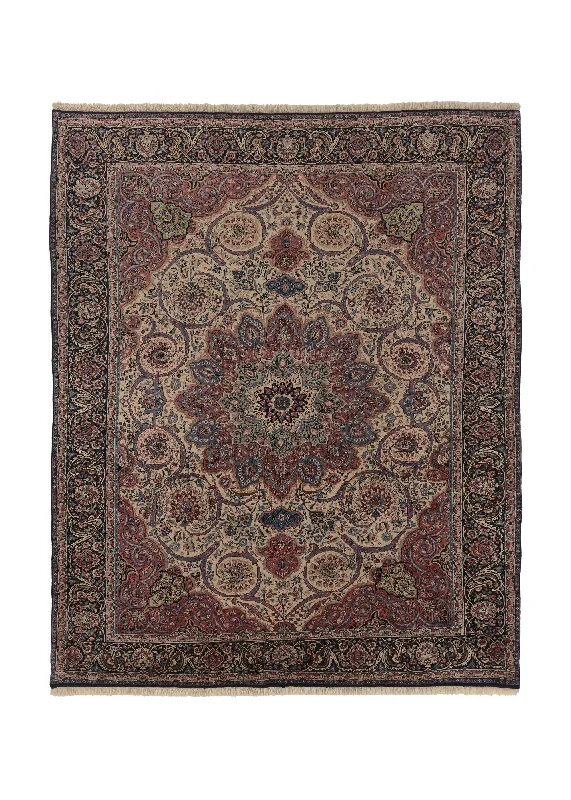 Persian Rug Bijar Handmade Area Traditional 9'10"x12'0" (10x12) Whites/Beige Red Blue Floral Design #35560