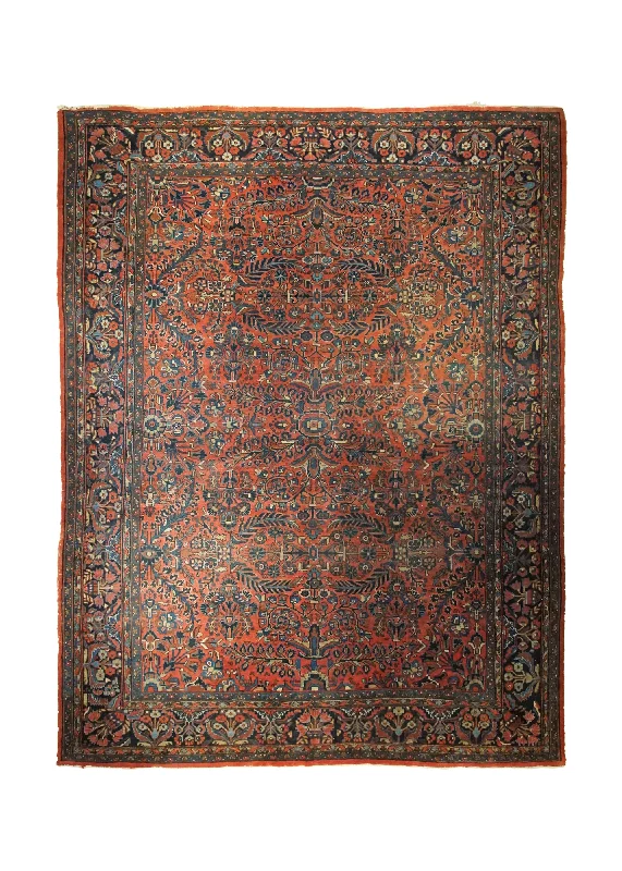 Persian Rug Lilihan Handmade Area Traditional Antique 8'8"x11'5" (9x11) Red Floral Design #A33891