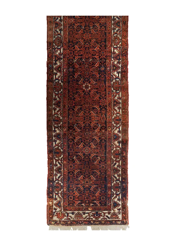 Persian Rug Malayer Handmade Runner Tribal Antique 3'2"x25'1" (3x25) Blue Red Geometric Design #A33861