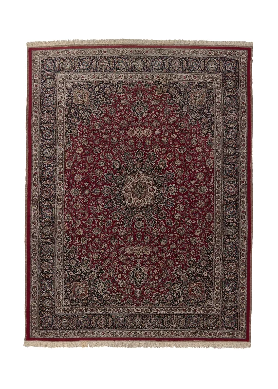 Persian Rug Mashhad Handmade Area Traditional 9'11"x13'0" (10x13) Red Blue Floral Design #31894