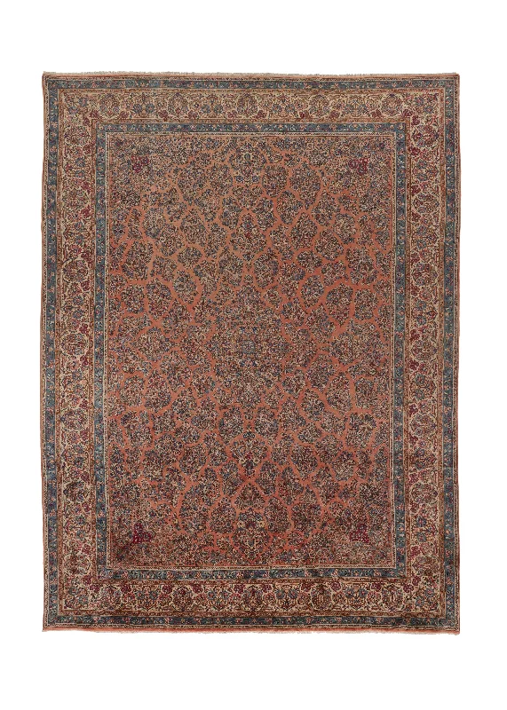 Persian Rug Sarouk Handmade Area Traditional 9'9"x13'3" (10x13) Red Blue Floral Design #31089