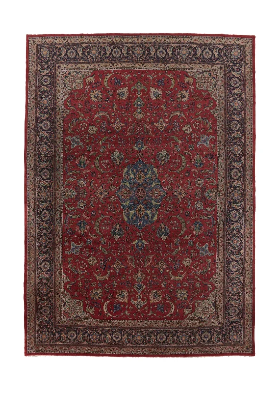 Persian Rug Sarouk Handmade Area Traditional 10'4"x14'8" (10x15) Red Blue Floral Design #35776