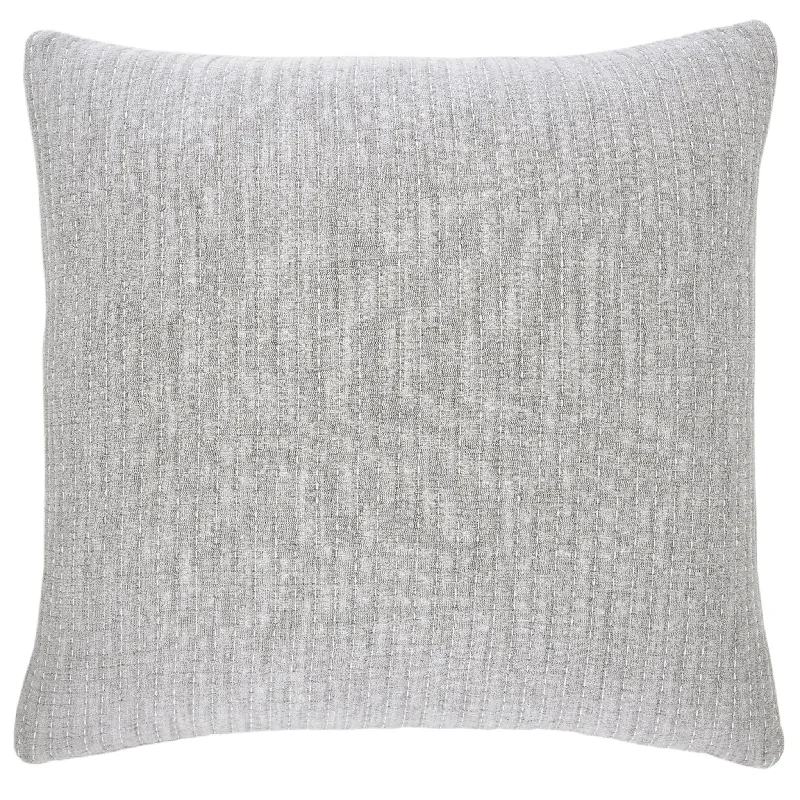 Pick Stitch Grey Matelasse Sham