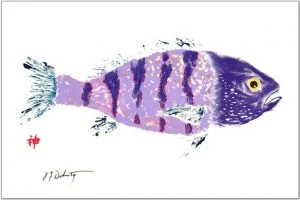 Purple Striped Fish Placemat