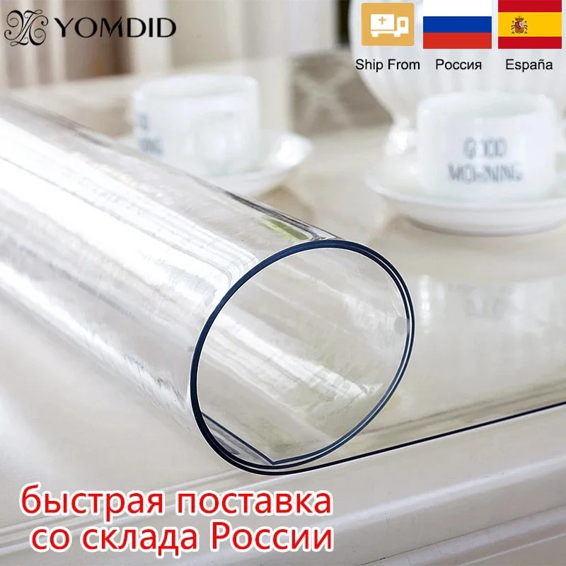 PVC Soft Glass Transparent Oil-Proof Tablecloth Placemats