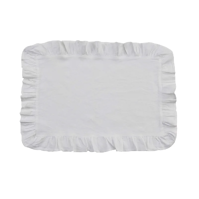 Ruffle Placemat Set-White