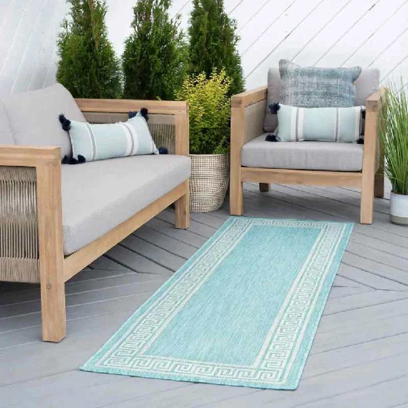 Tayse Area Rugs Eco Aqua ECO1006 Indoor or Outdoor