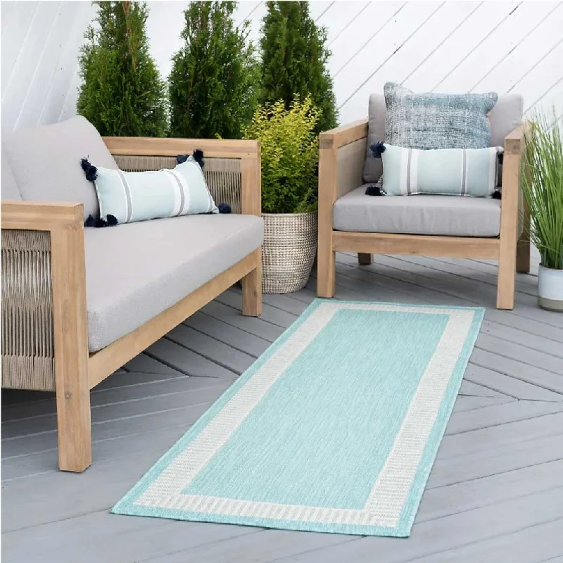 Tayse Area Rugs Eco Aqua ECO1106 Indoor or Outdoor