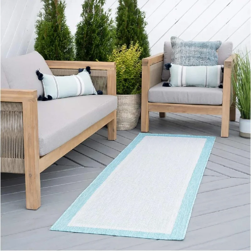 Tayse Area Rugs Eco Aqua ECO1206 Indoor or Outdoor