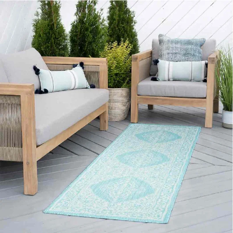 Tayse Area Rugs Eco Aqua ECO1606 Indoor or Outdoor