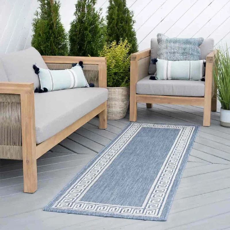 Tayse Area Rugs Eco Blue ECO1002 Indoor or Outdoor