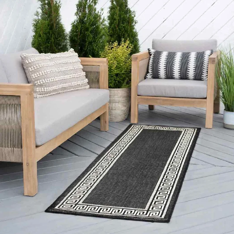 Tayse Area Rugs Eco Black ECO1000 Indoor or Outdoor