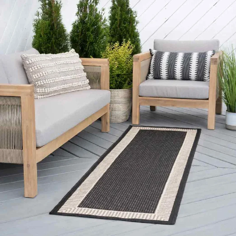 Tayse Area Rugs Eco Black ECO1100 Indoor or Outdoor