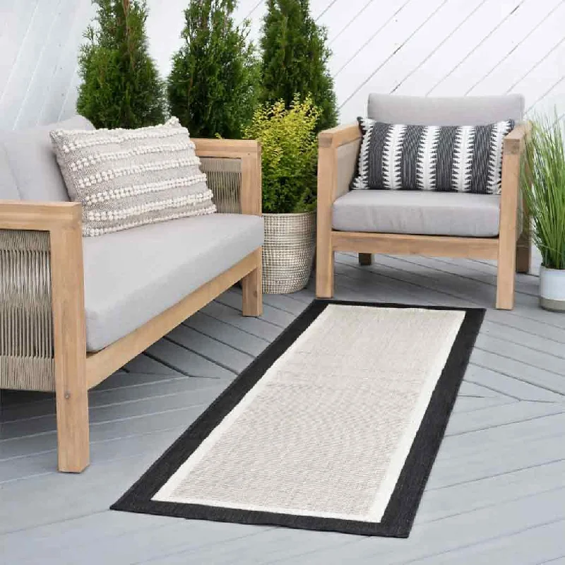 Tayse Area Rugs Eco Black ECO1200 Indoor or Outdoor