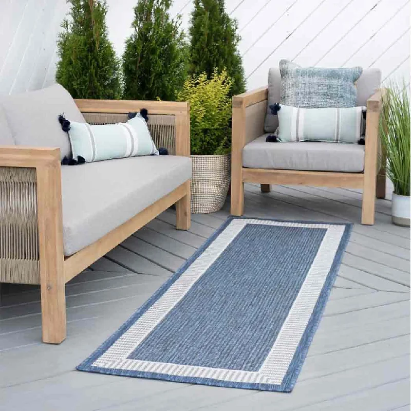 Tayse Area Rugs Eco Blue ECO1102 Indoor or Outdoor